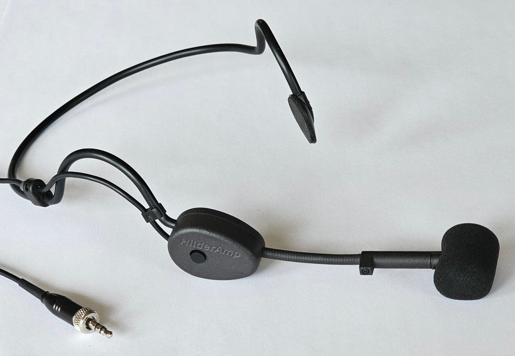 HilderAmp™ Headset Mic with mute- 3.5mm TRS Locking Connector  - Works With Sennheiser Wireless Systems