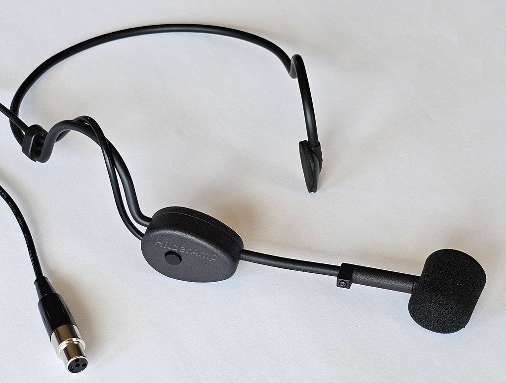 HilderAmp™ Headset Mic with mute- With 4 Pin Mini XLR Cable  - Works with Shure Wireless System